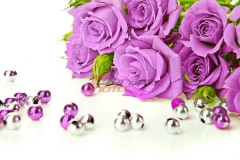 Purple roses and beads